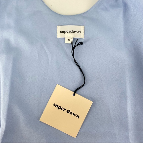 Superdown Luca Wrap Front Blue Dress NWT - Picture 4 of 12